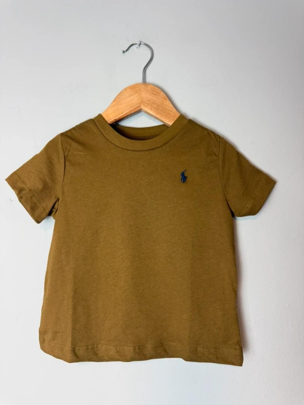 New Ex Ralph Lauren Green Brown Short Sleeve Summer Top - Boys 24 Months - Discounted high street clothing for children, ladies and men including everyday wear and seasonal styles. UK online