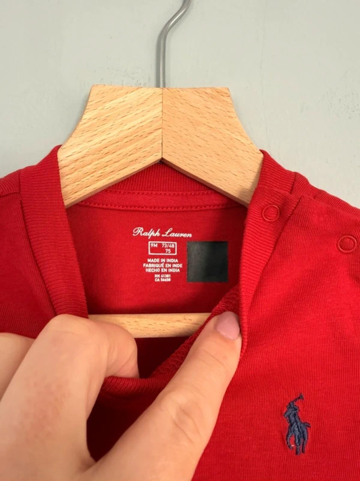 NEW Ex Ralph Lauren Red Short Sleeve Summer Top - Boys 9 Months - Discounted high street clothing for children, ladies and men including everyday wear and seasonal styles. UK online