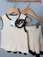 NEW H&M Cream & Black Floral Knit Co - ord Top & Skirt Set - Girls 2 - 3 Years - Discounted high street clothing for children, ladies and men including everyday wear and seasonal styles. UK online