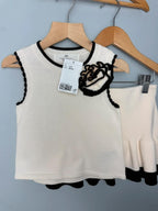 NEW H&M Cream & Black Floral Knit Co - ord Top & Skirt Set - Girls 2 - 3 Years - Discounted high street clothing for children, ladies and men including everyday wear and seasonal styles. UK online