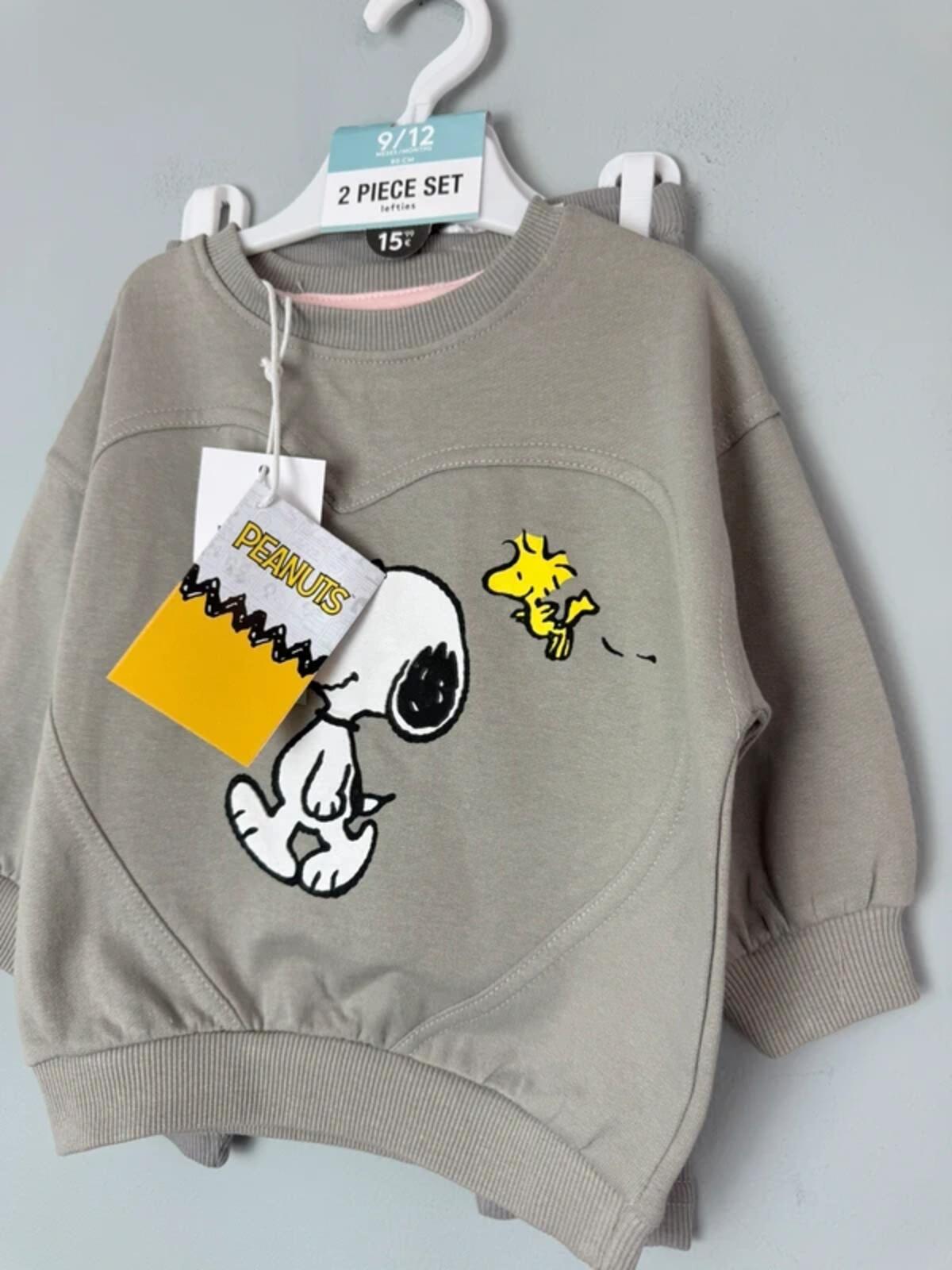 NEW Lefties Peanuts Snoopy 2 Piece Co - ord Jumper & Leggings Set - Unisex 9 - 12 Months - Discounted high street clothing for children, ladies and men including everyday wear and seasonal styles. UK online