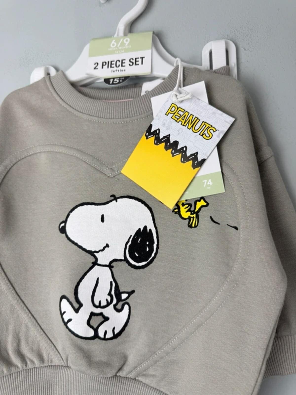 NEW Lefties Peanuts Snoopy 2 Piece Co - ord Jumper & Leggings - Unisex 6 - 9 Months - Discounted high street clothing for children, ladies and men including everyday wear and seasonal styles. UK online