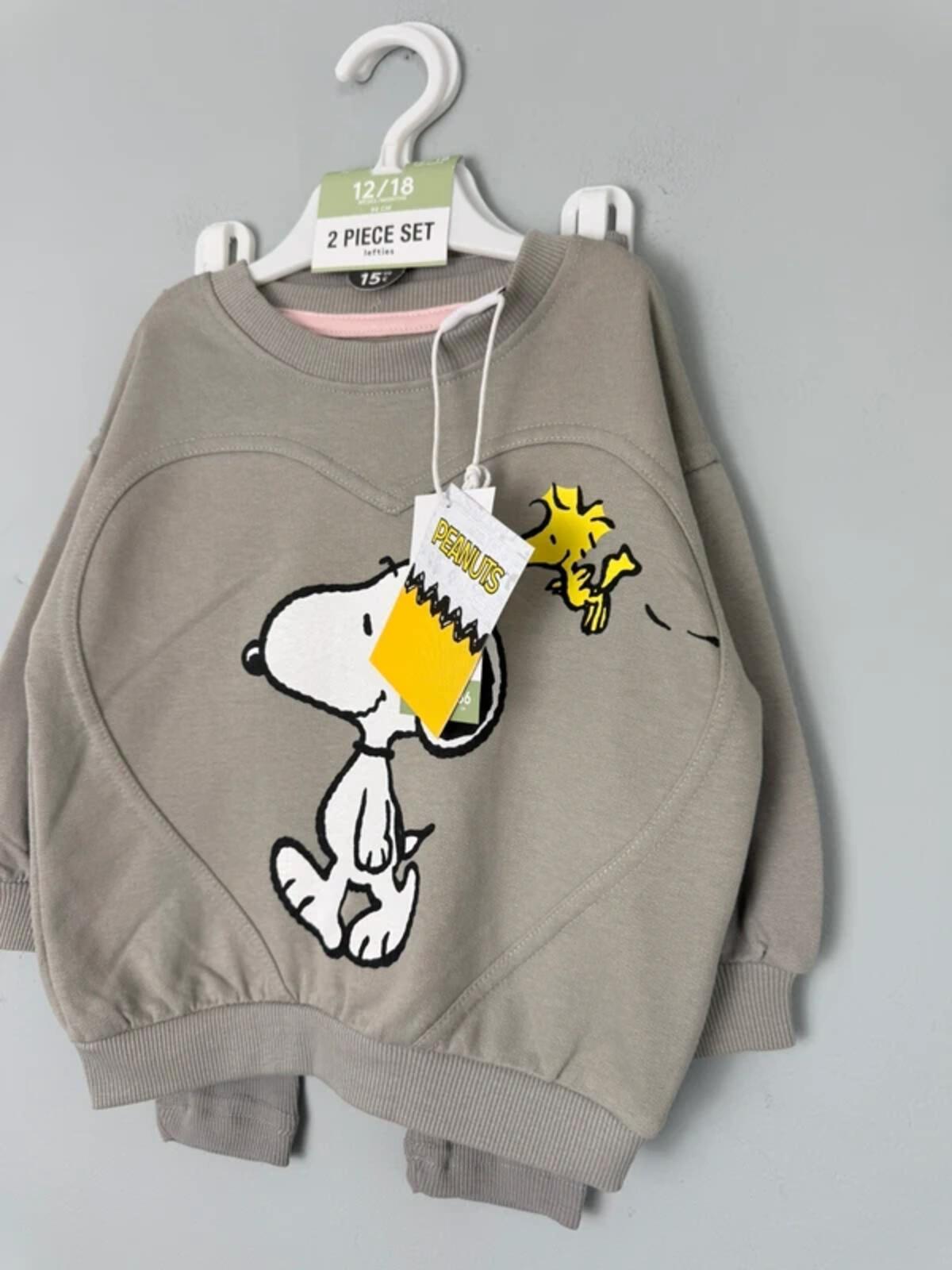 NEW Lefties Peanuts Snoopy 2 Piece Co - ord Set Jumper Leggings - Girls Boys 12 - 18 Months - Discounted high street clothing for children, ladies and men including everyday wear and seasonal styles. UK online
