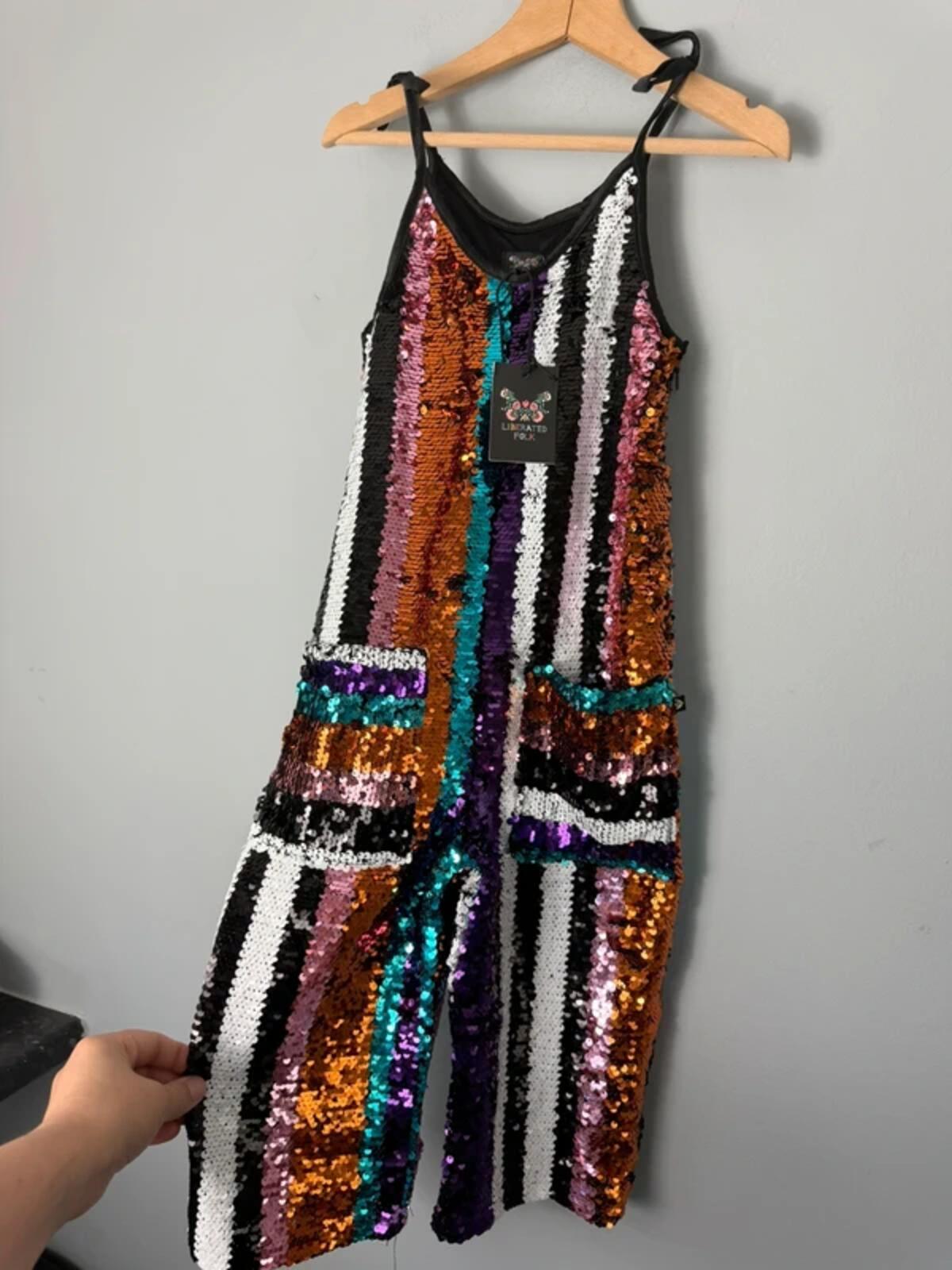 NEW Liberated Folk Multicolour Sequin Jumpsuit - Girls 4 - 5 Years - Discounted high street clothing for children, ladies and men including everyday wear and seasonal styles. UK online