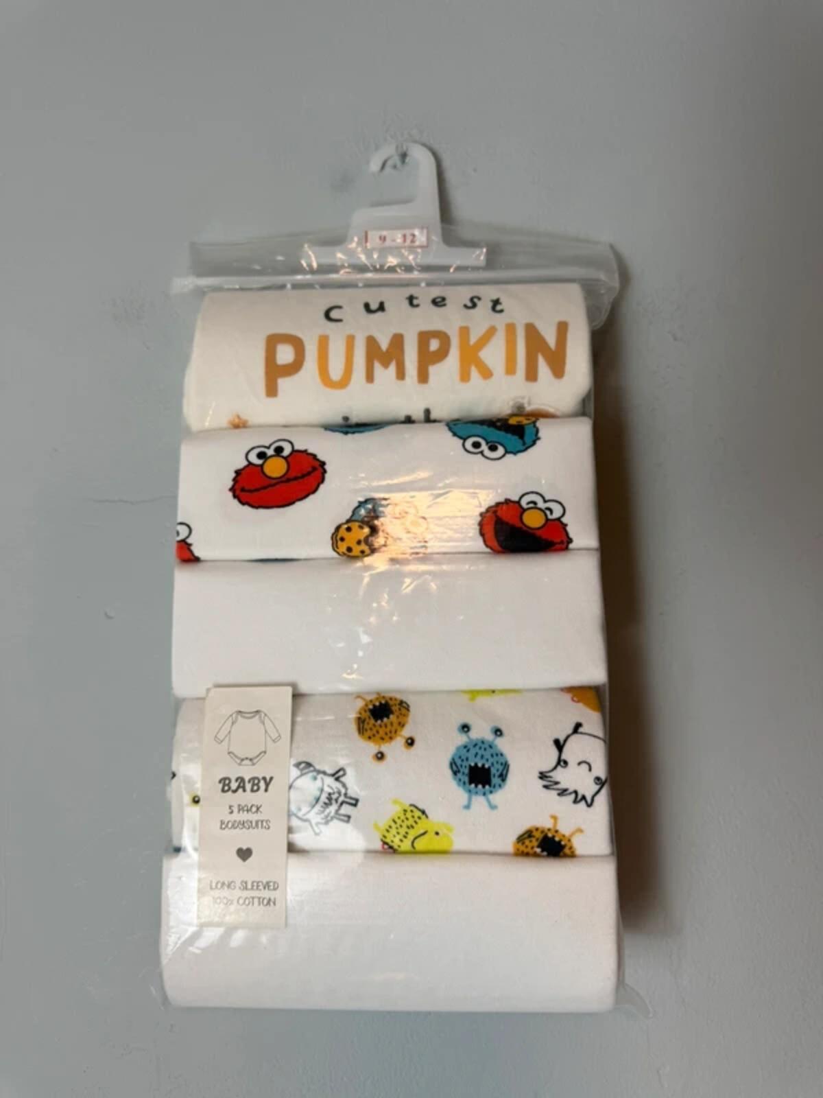 NEW Long Sleeve Baby Bodysuits - Alien & Cookie Monster - Mixed Brands - Boys 9 - 12 Months - Discounted high street clothing for children, ladies and men including everyday wear and seasonal styles. UK online