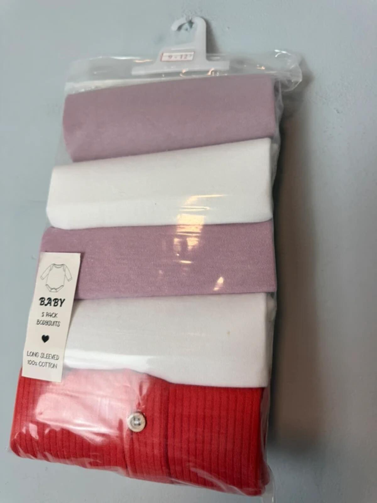NEW Long Sleeve Baby Bodysuits - John Lewis & Next - Girls 9 - 12 Months - Discounted high street clothing for children, ladies and men including everyday wear and seasonal styles. UK online