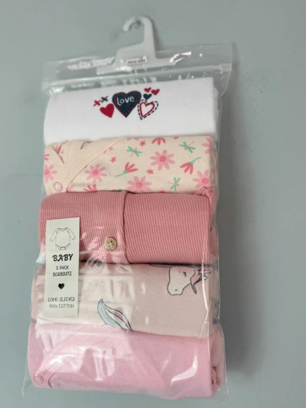 NEW Long Sleeve Baby Bodysuits - Mixed Brands - Girls First Size - Discounted high street clothing for children, ladies and men including everyday wear and seasonal styles. UK online