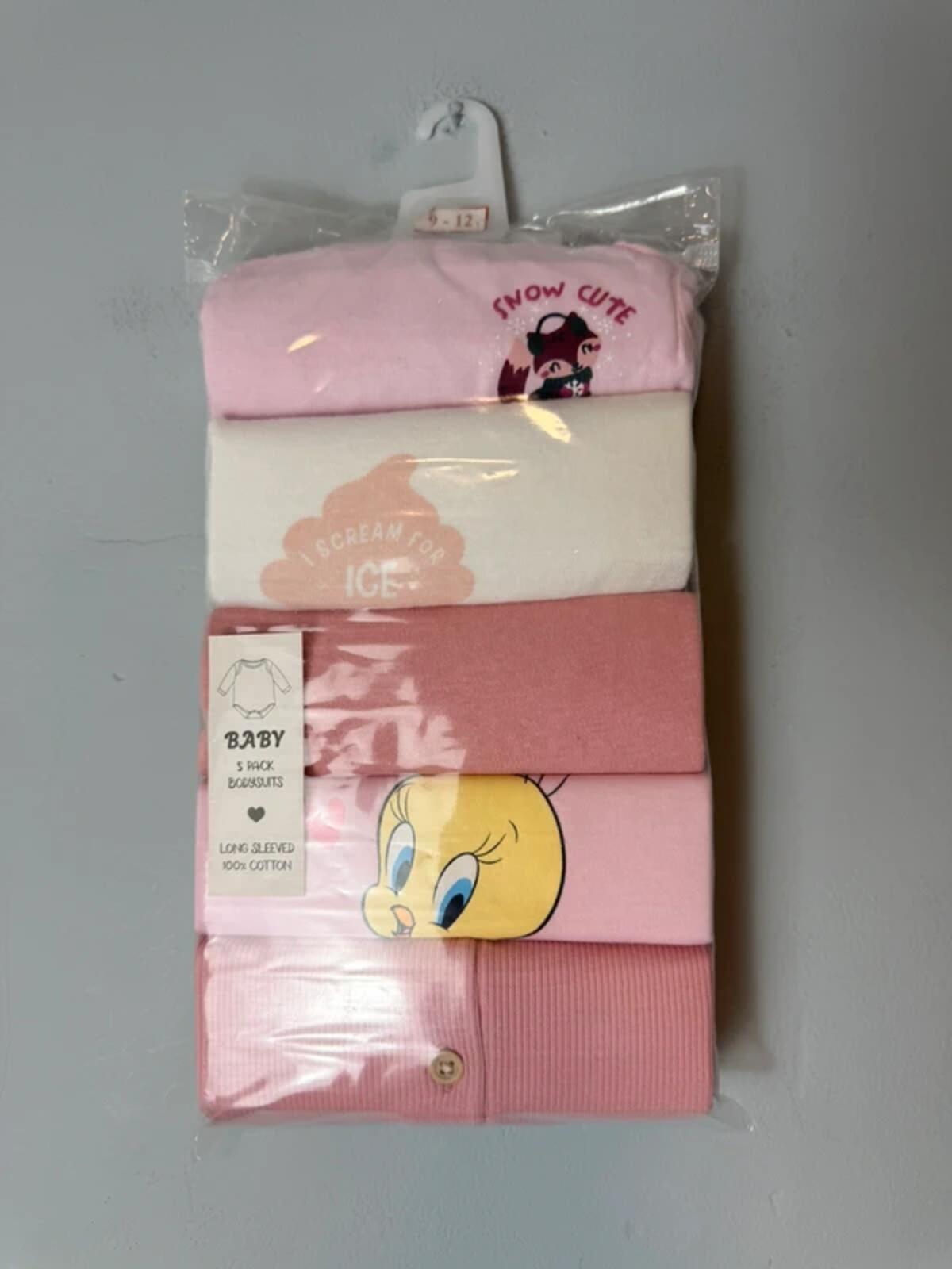 NEW Long Sleeve Bodysuit Set - Mixed Brands - 9 - 12 Months - Discounted high street clothing for children, ladies and men including everyday wear and seasonal styles. UK online
