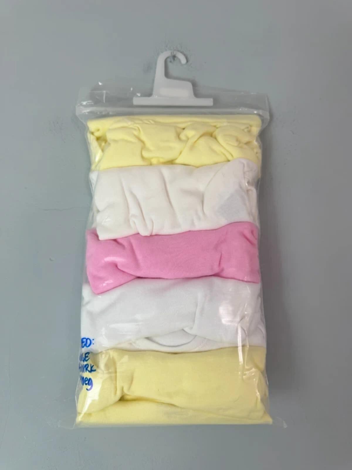 NEW Long Sleeve Bodysuits - Mixed Brands - Yellow Pink Girls 6 - 9 Months - Discounted high street clothing for children, ladies and men including everyday wear and seasonal styles. UK online