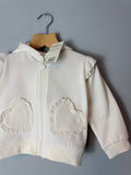 New Lullaby Broderie Angliase Zip Hoodie - Girls 18 - 24 Months - Discounted high street clothing for children, ladies and men including everyday wear and seasonal styles. UK online