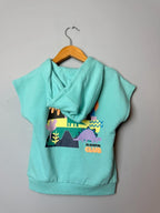 NEW Matalan Green/Blue Dinosaur Sleeveless Summer Hoodie - Boys 18 - 23 Months - Discounted high street clothing for children, ladies and men including everyday wear and seasonal styles. UK online