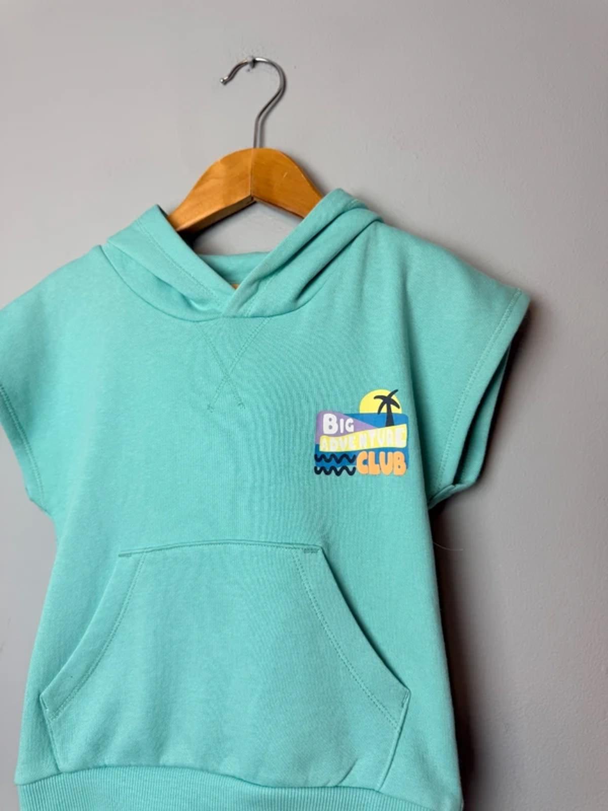 NEW Matalan Green/Blue Dinosaur Sleeveless Summer Hoodie - Boys 18 - 23 Months - Discounted high street clothing for children, ladies and men including everyday wear and seasonal styles. UK online