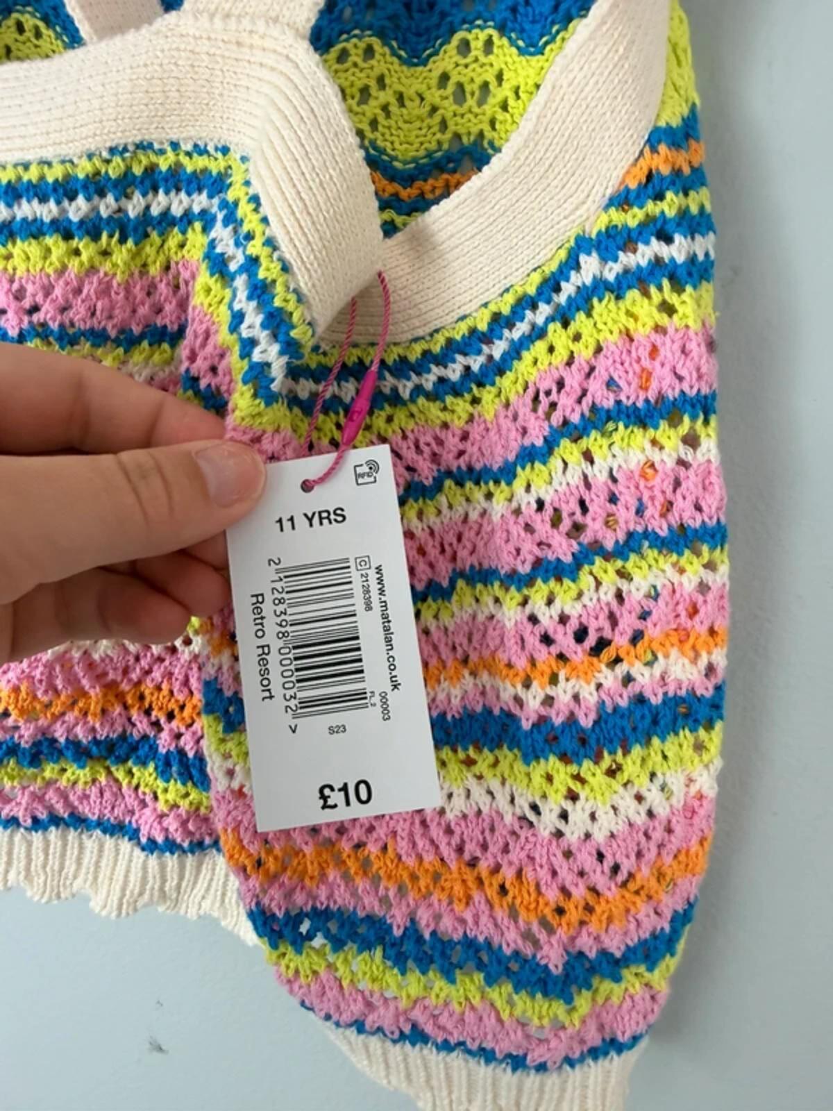 NEW Matalan Multicolour Crochet Crossover Back Top - Girls 11 Years - Discounted high street clothing for children, ladies and men including everyday wear and seasonal styles. UK online