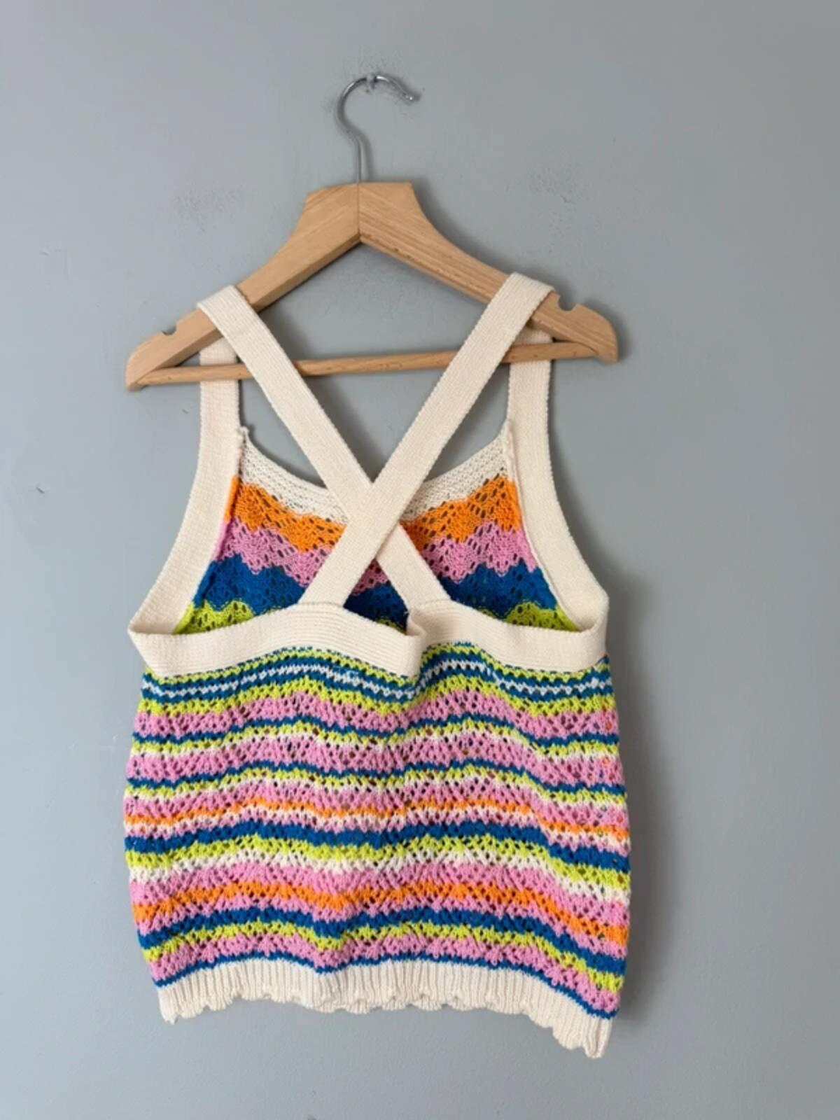 NEW Matalan Multicolour Crochet Crossover Back Top - Girls 11 Years - Discounted high street clothing for children, ladies and men including everyday wear and seasonal styles. UK online