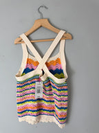 NEW Matalan Multicolour Crossover Back Crochet Top - Girls 12 Years - Discounted high street clothing for children, ladies and men including everyday wear and seasonal styles. UK online