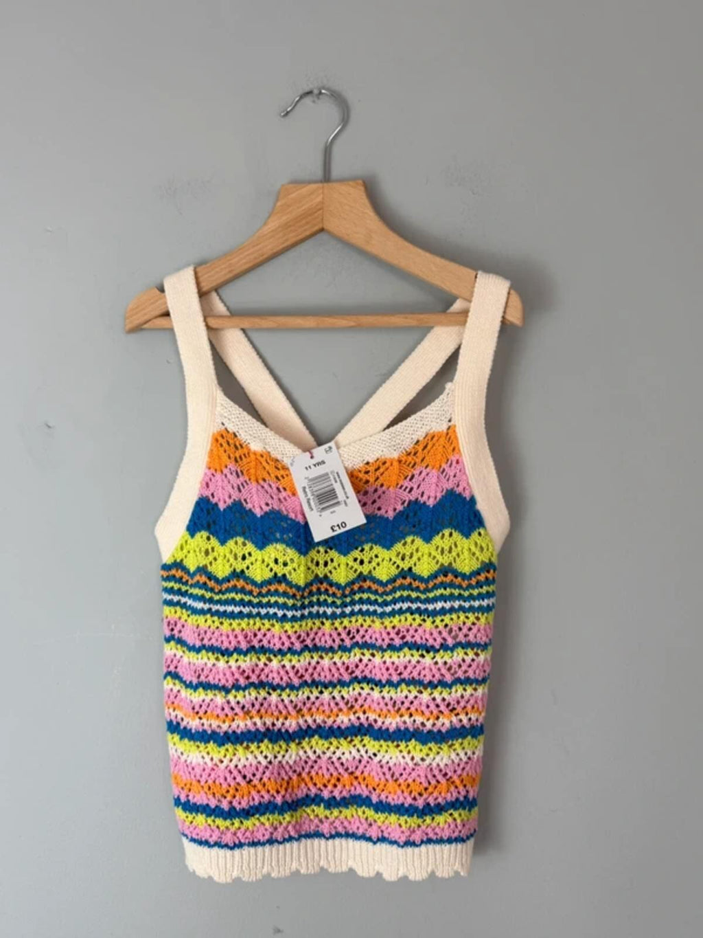 NEW Matalan Multicolour Crossover Back Crochet Top - Girls 12 Years - Discounted high street clothing for children, ladies and men including everyday wear and seasonal styles. UK online