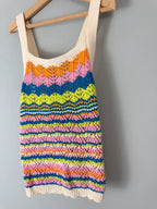NEW Matalan Multicolour Crossover Back Crochet Top - Girls 12 Years - Discounted high street clothing for children, ladies and men including everyday wear and seasonal styles. UK online