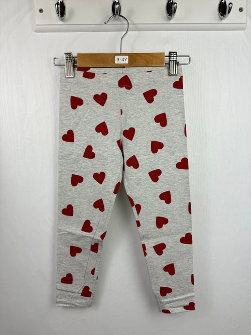 NEW M*S Red Heart Grey Leggings (2nd) - Girls 3 - 4 Years - Discounted high street clothing for children, ladies and men including everyday wear and seasonal styles. UK online