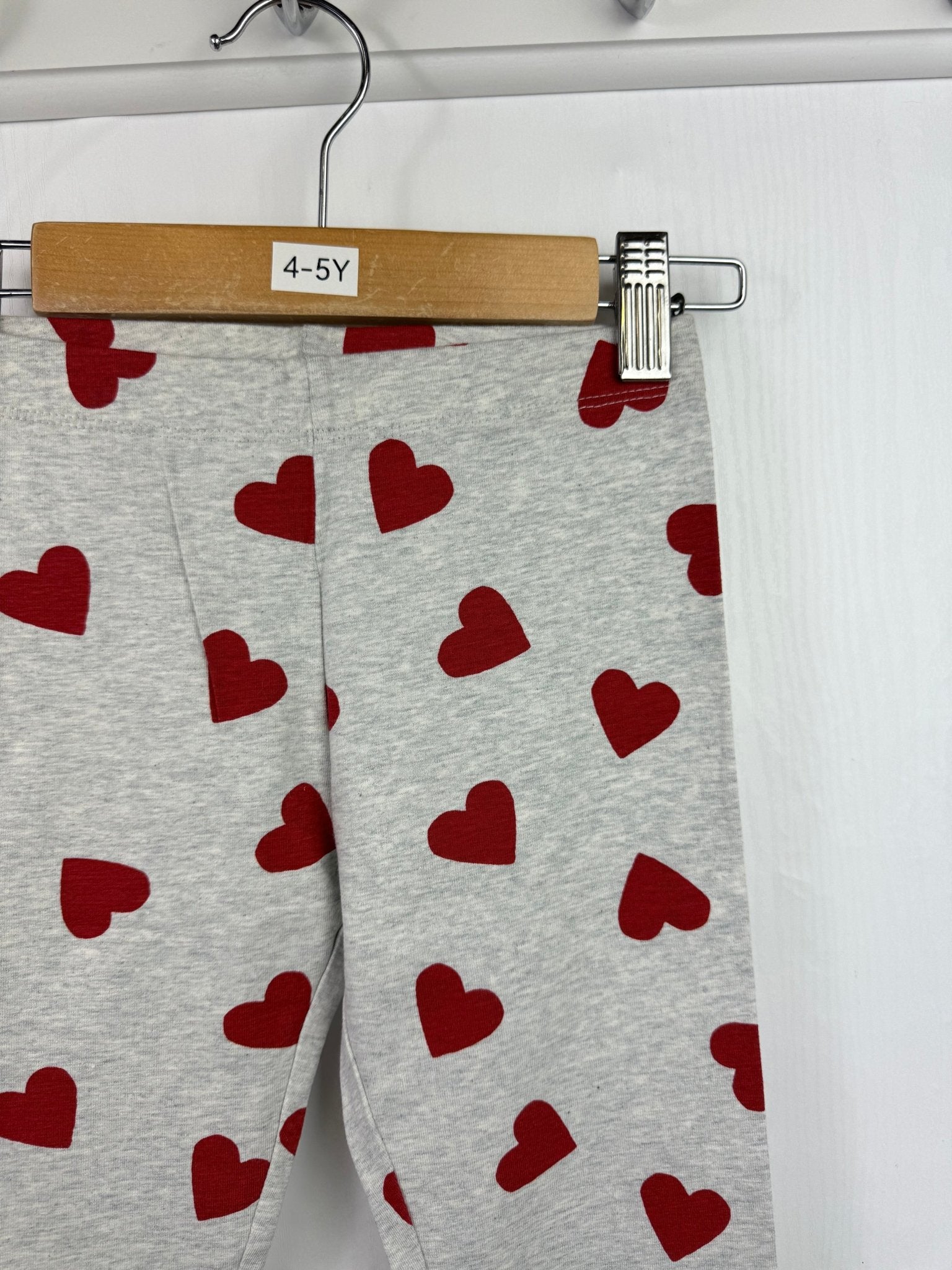 NEW M*S Red Heart Grey Leggings - Girls 4 - 5 Years - Back On The Shelves High Street Outlet Online UK