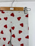 NEW M*S Red Heart Grey Leggings (2nd) - Girls 3 - 4 Years - Back On The Shelves High Street Outlet Online UK