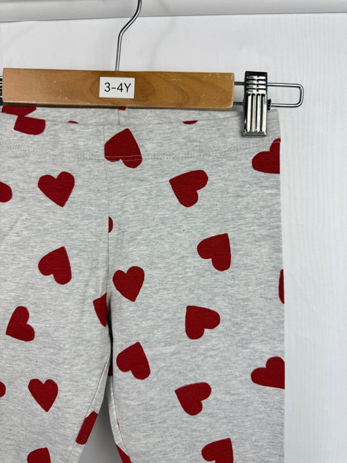 NEW M*S Red Heart Grey Leggings - Girls 3 - 4 Years - Discounted high street clothing for children, ladies and men including everyday wear and seasonal styles. UK online