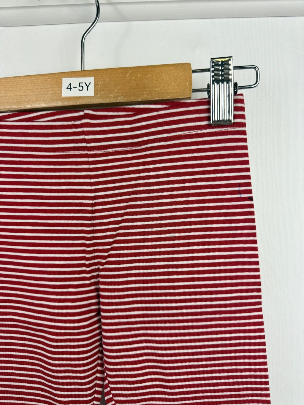 NEW M*S Red Striped Leggings (2nd) - Girls 4 - 5 Years - Back On The Shelves High Street Outlet Online UK