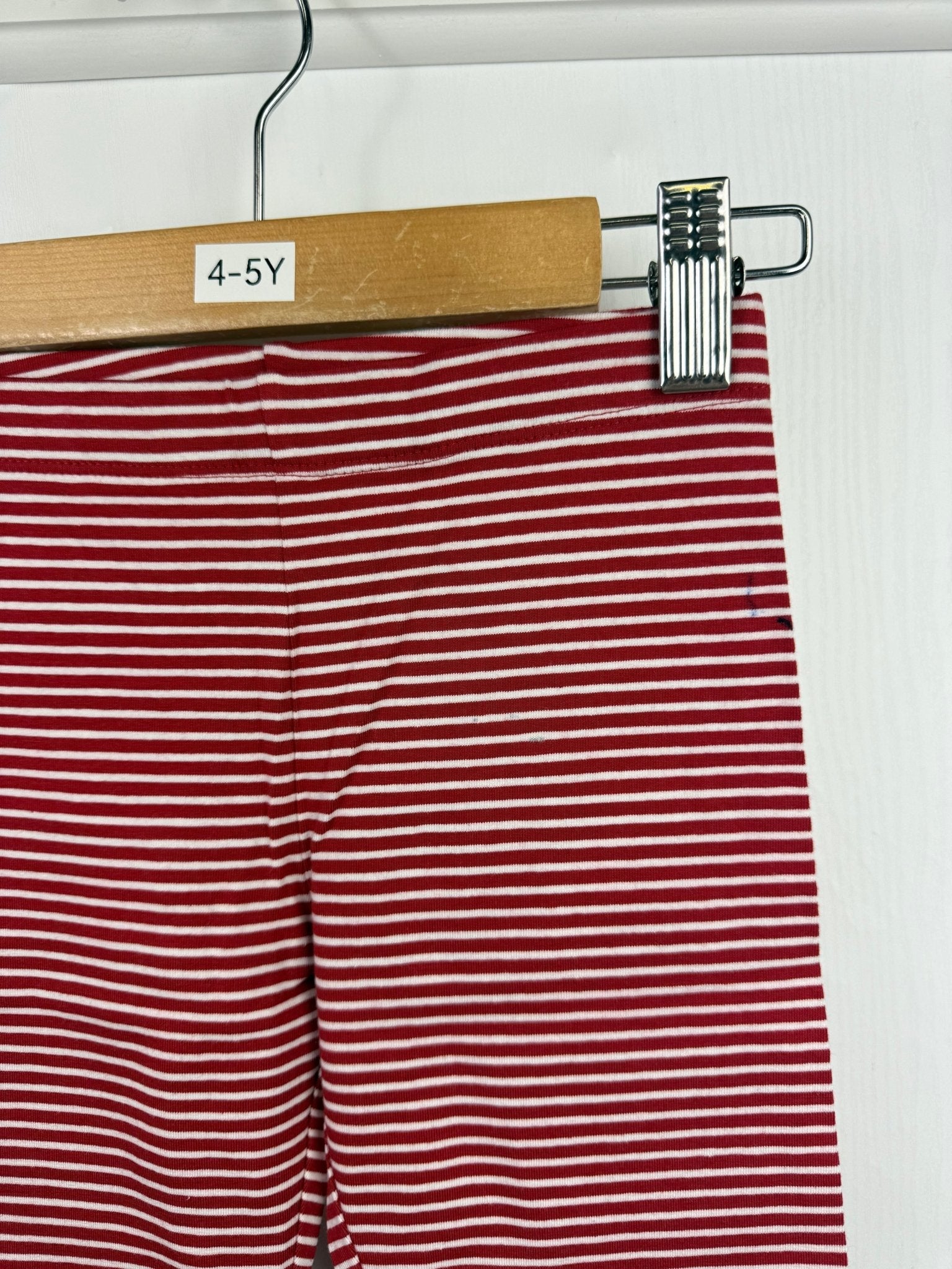 NEW M*S Red Striped Leggings (2nd) - Girls 4 - 5 Years - Back On The Shelves High Street Outlet Online UK