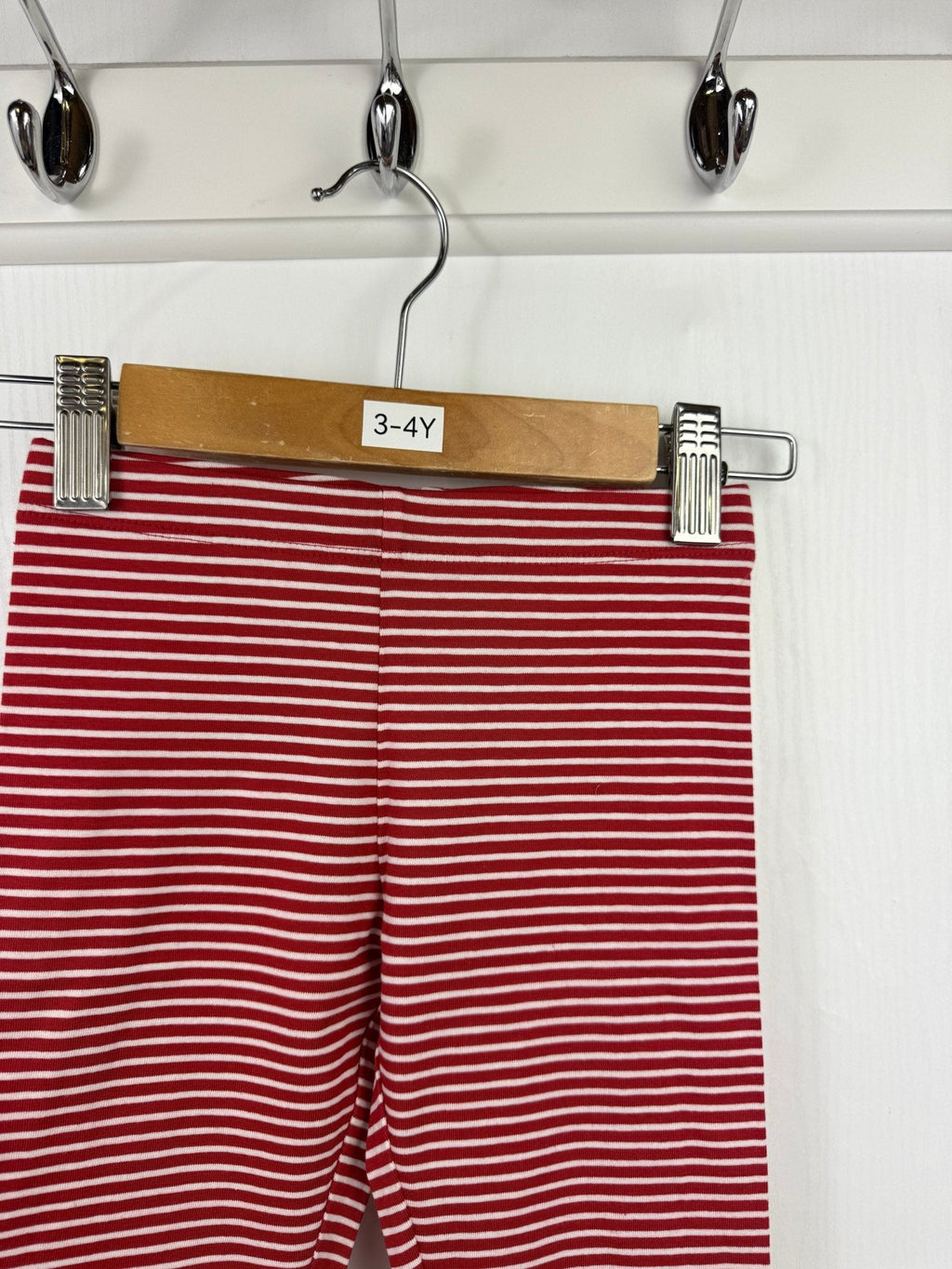 NEW M*S Red Striped Leggings - Girls 3 - 4 Years - Back On The Shelves High Street Outlet Online UK