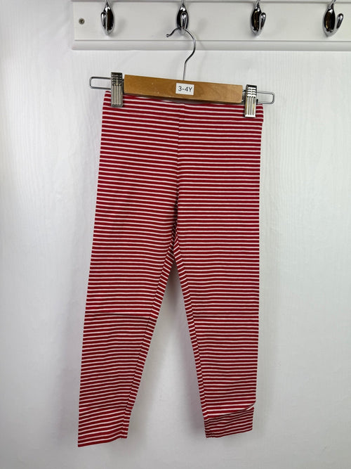 NEW M*S Red Striped Leggings - Girls 3 - 4 Years - Back On The Shelves High Street Outlet Online UK