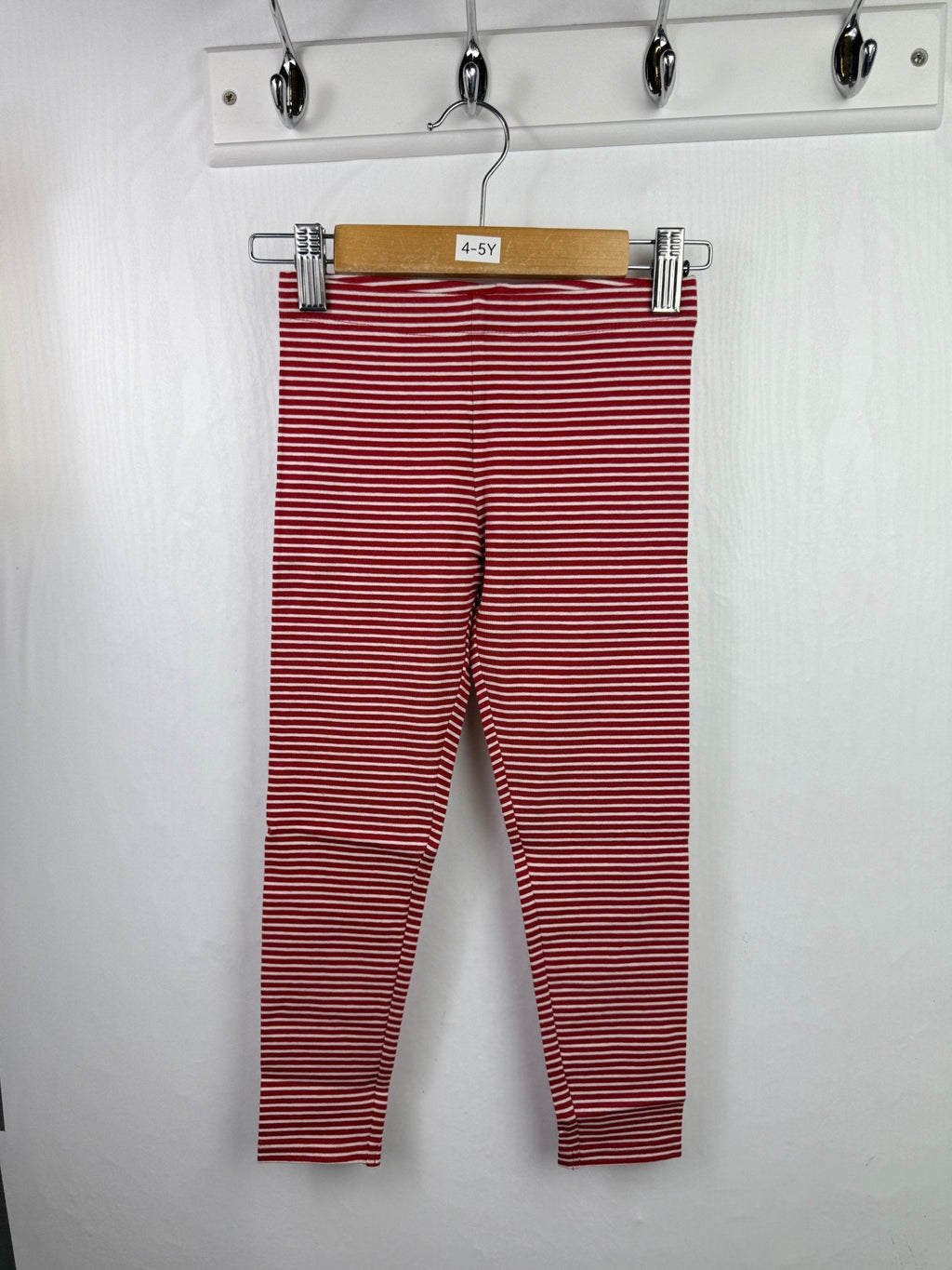 NEW M*S Red Striped Leggings - Girls 4 - 5 Years - Back On The Shelves High Street Outlet Online UK