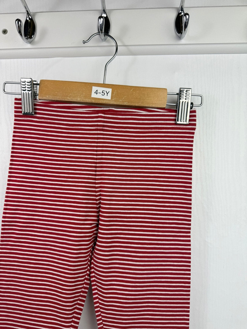 NEW M*S Red Striped Leggings - Girls 4 - 5 Years - Back On The Shelves High Street Outlet Online UK