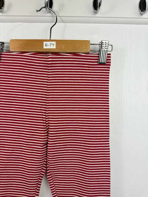 NEW M*S Red Striped Leggings - Girls 6 - 7 Years - Back On The Shelves High Street Outlet Online UK