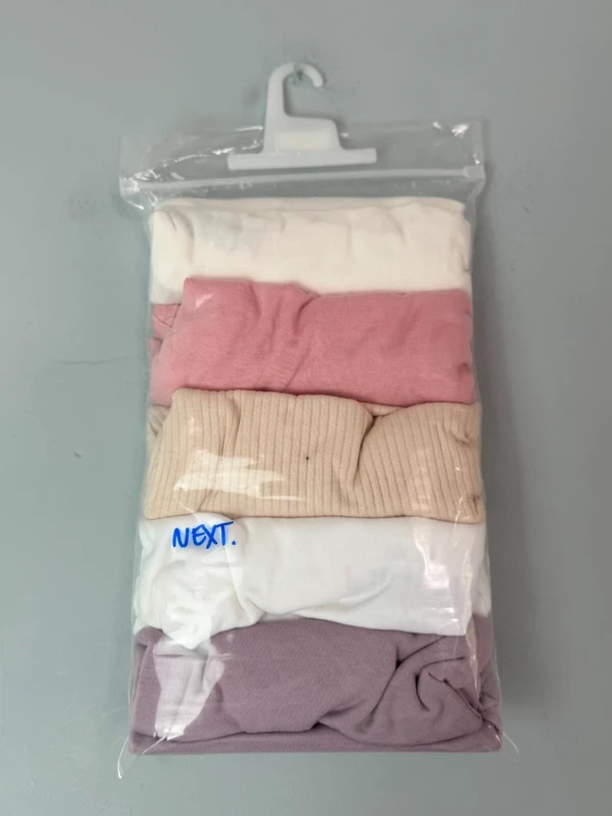 NEW Next 5 Pack Long Sleeve Bodysuits - Pink Cream Lilac - Girls 3 - 6 Months - Discounted high street clothing for children, ladies and men including everyday wear and seasonal styles. UK online