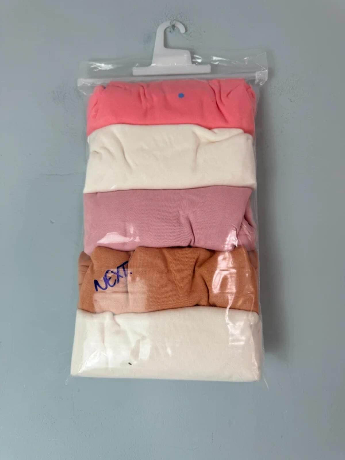 NEW Next Long Sleeve Bodysuits - Pink Cream Cherry - Girls 6 - 9 Months - Discounted high street clothing for children, ladies and men including everyday wear and seasonal styles. UK online