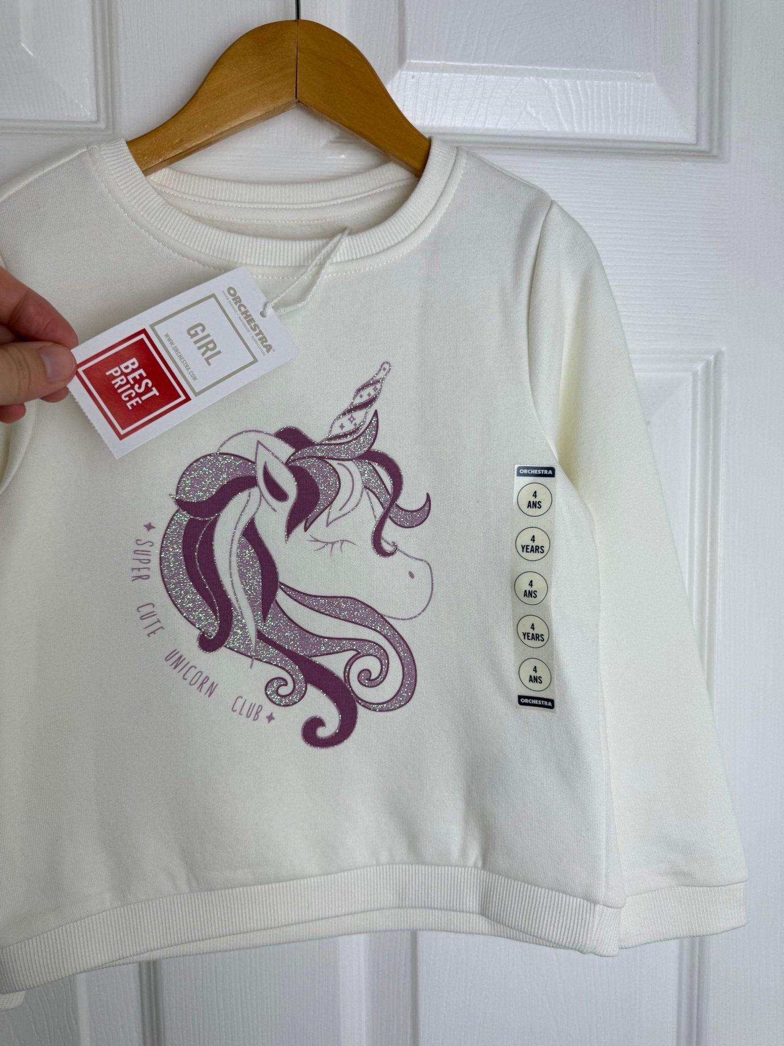 NEW Cream Unicorn Sweater - Girls 3 - 12 Years - Back On The Shelves High Street Discount Outlet Online UK