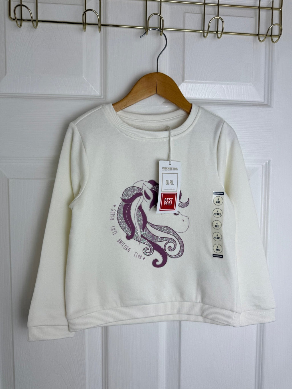 NEW Cream Unicorn Sweater - Girls 3 - 12 Years - Back On The Shelves High Street Discount Outlet Online UK