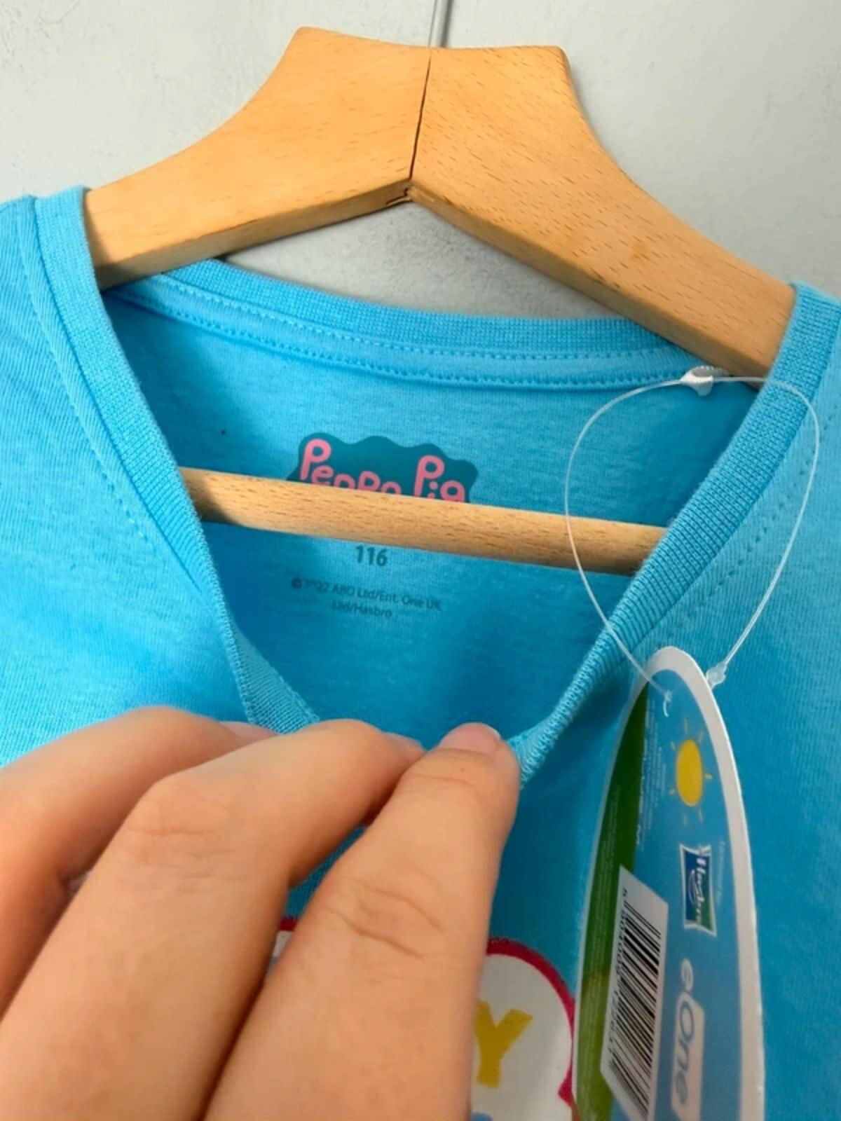 NEW Peppa Pig 100% Cotton Long Sleeve Top Light Blue - Girls 5 - 6 Years - Discounted high street clothing for children, ladies and men including everyday wear and seasonal styles. UK online