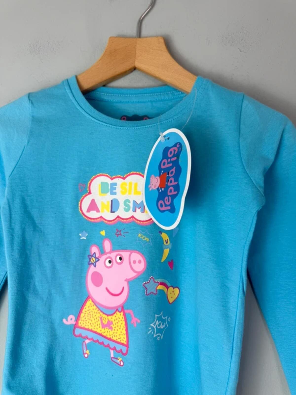 NEW Peppa Pig Blue Long Sleeve Top - Girls 2 Years 92cm - Discounted high street clothing for children, ladies and men including everyday wear and seasonal styles. UK online