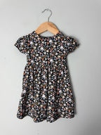 NEW Picapino Black Floral Ditsy Print Short Sleeve Dress - Girls 12 Months - Discounted high street clothing for children, ladies and men including everyday wear and seasonal styles. UK online