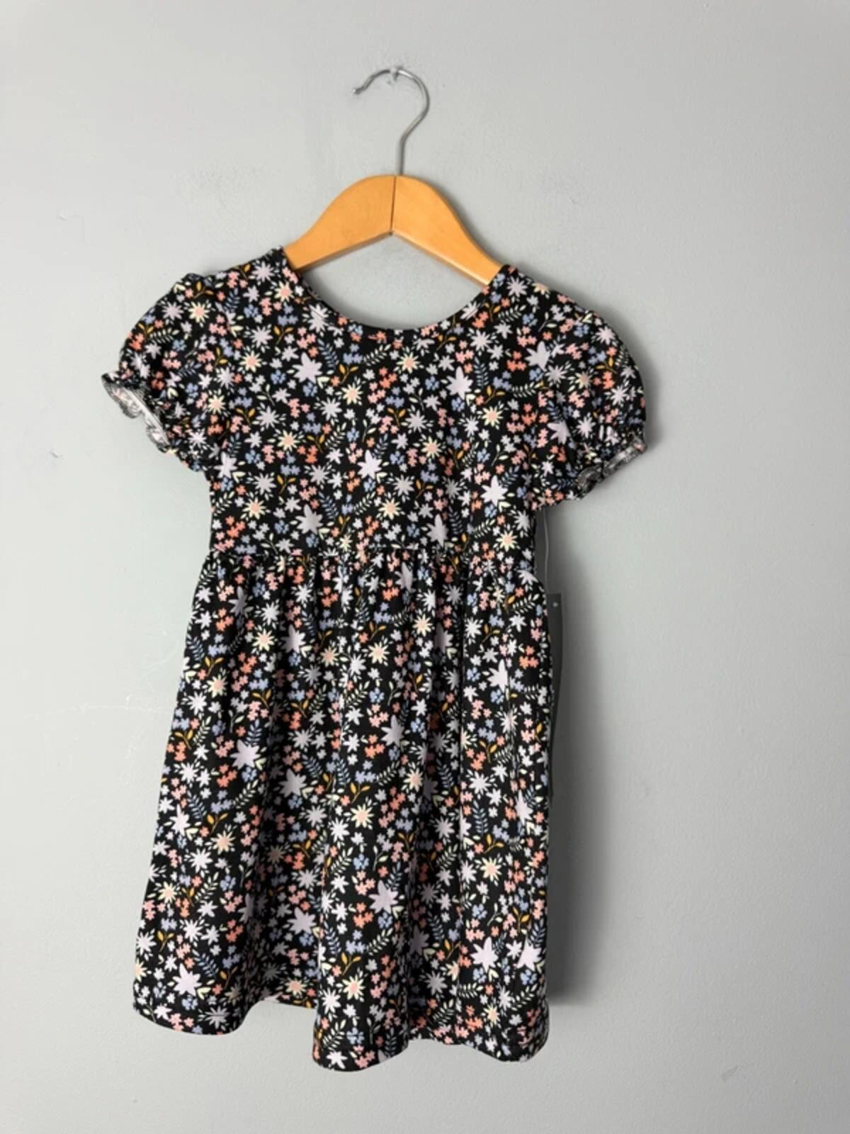 NEW Picapino Black Floral Ditsy Print Short Sleeve Dress - Girls 24 Months - Discounted high street clothing for children, ladies and men including everyday wear and seasonal styles. UK online