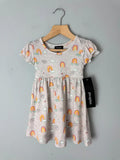 NEW Picapino Grey Rainbow Short Sleeve Dress - Girls 12 Months - Discounted high street clothing for children, ladies and men including everyday wear and seasonal styles. UK online