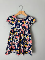 NEW Picapino Navy Butterfly Short Sleeve Dress - Girls 18 Months - Discounted high street clothing for children, ladies and men including everyday wear and seasonal styles. UK online