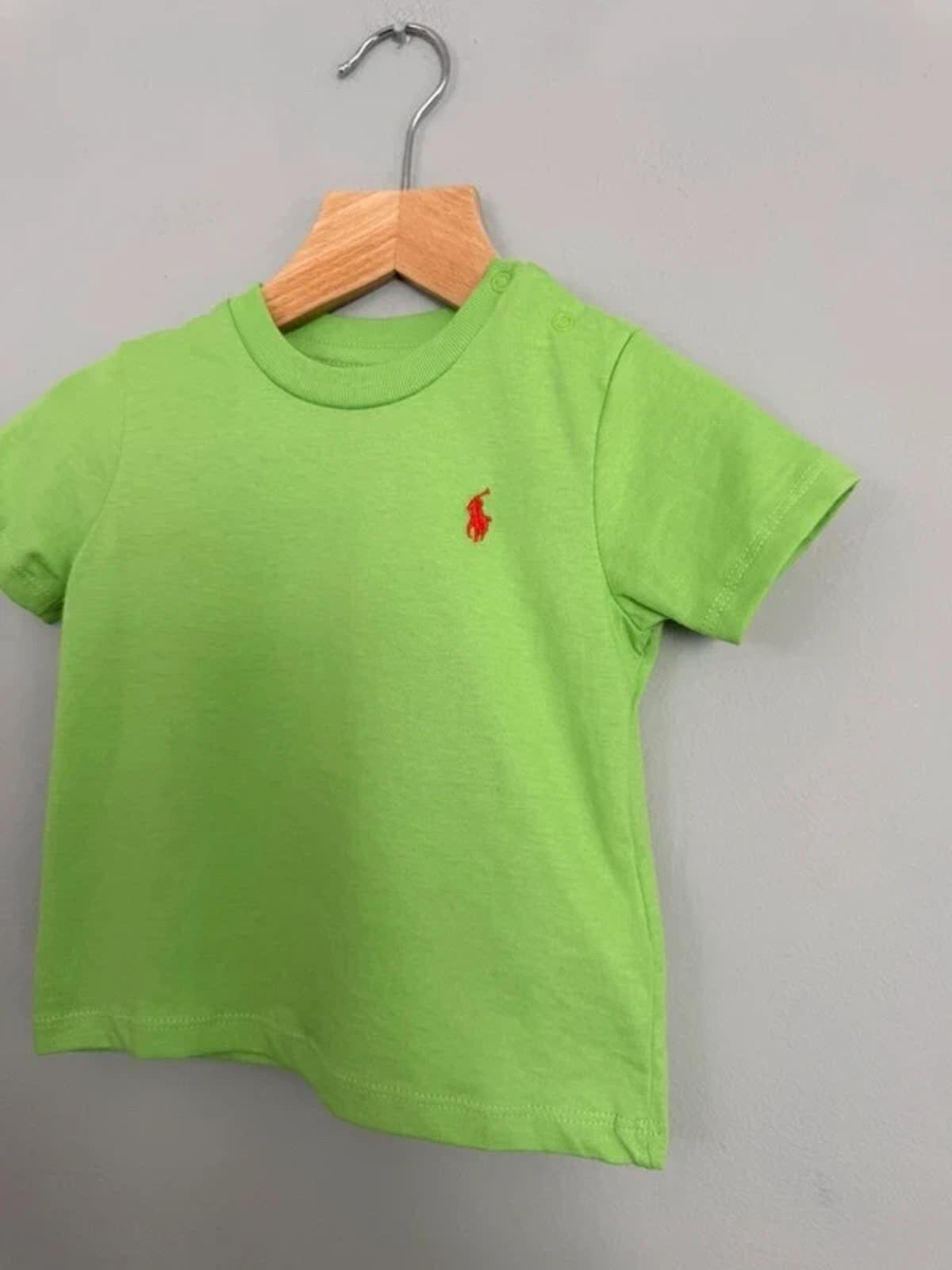 New Ralph Lauren Green Short Sleeve Summer Top Boys - 9 Months - Discounted high street clothing for children, ladies and men including everyday wear and seasonal styles. UK online