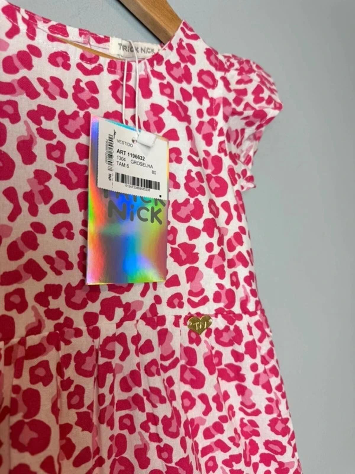 NEW Trick Nick 100% Cotton Pink Cheetah Print Dress - Girls 6 Years - Discounted high street clothing for children, ladies and men including everyday wear and seasonal styles. UK online