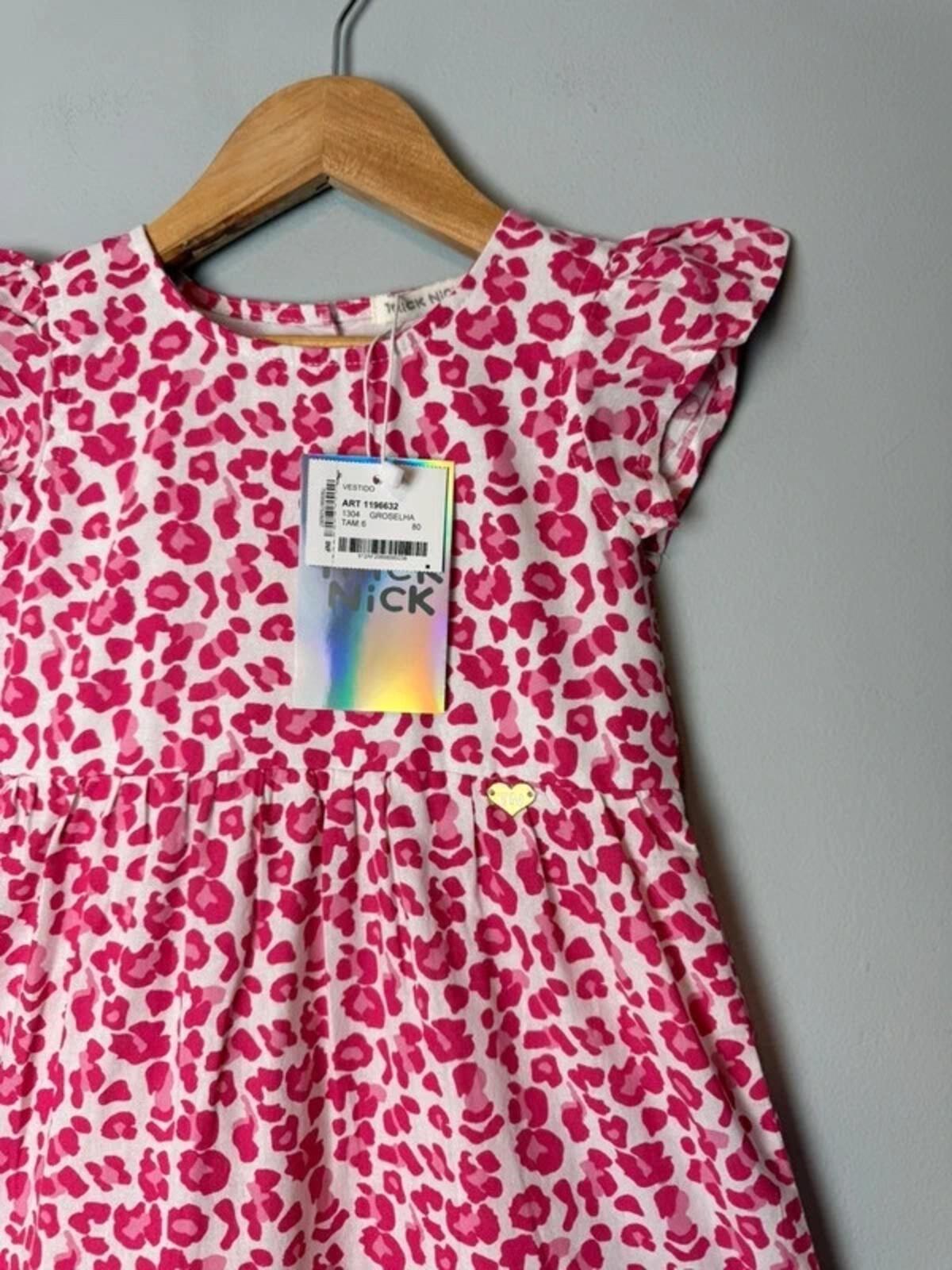 NEW Trick Nick 100% Cotton Pink Cheetah Print Dress - Girls 6 Years - Discounted high street clothing for children, ladies and men including everyday wear and seasonal styles. UK online