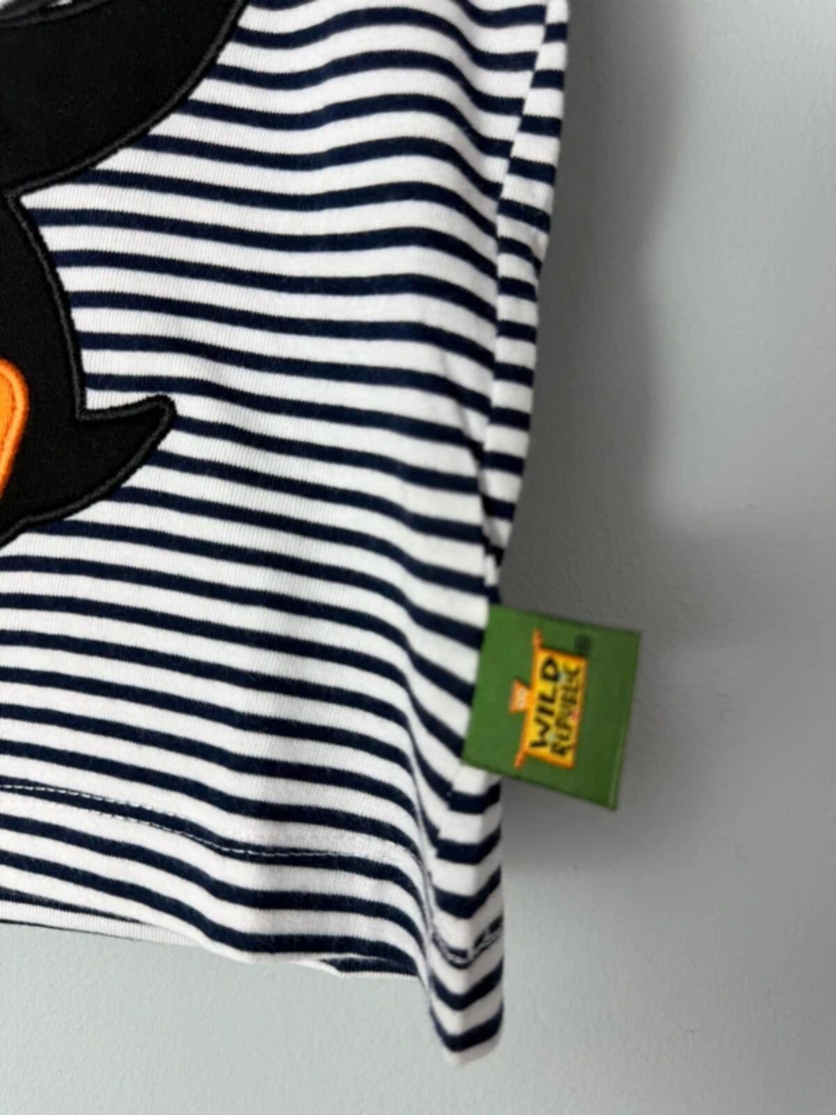 NEW Wild Republic Penguin Top Organic Cotton Striped T-Shirt - Unisex Age 2 Years - Discounted high street clothing for children, ladies and men including everyday wear and seasonal styles. UK online