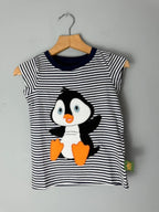 NEW Wild Republic Penguin Top Organic Cotton Striped T-Shirt - Unisex Age 2 Years - Discounted high street clothing for children, ladies and men including everyday wear and seasonal styles. UK online