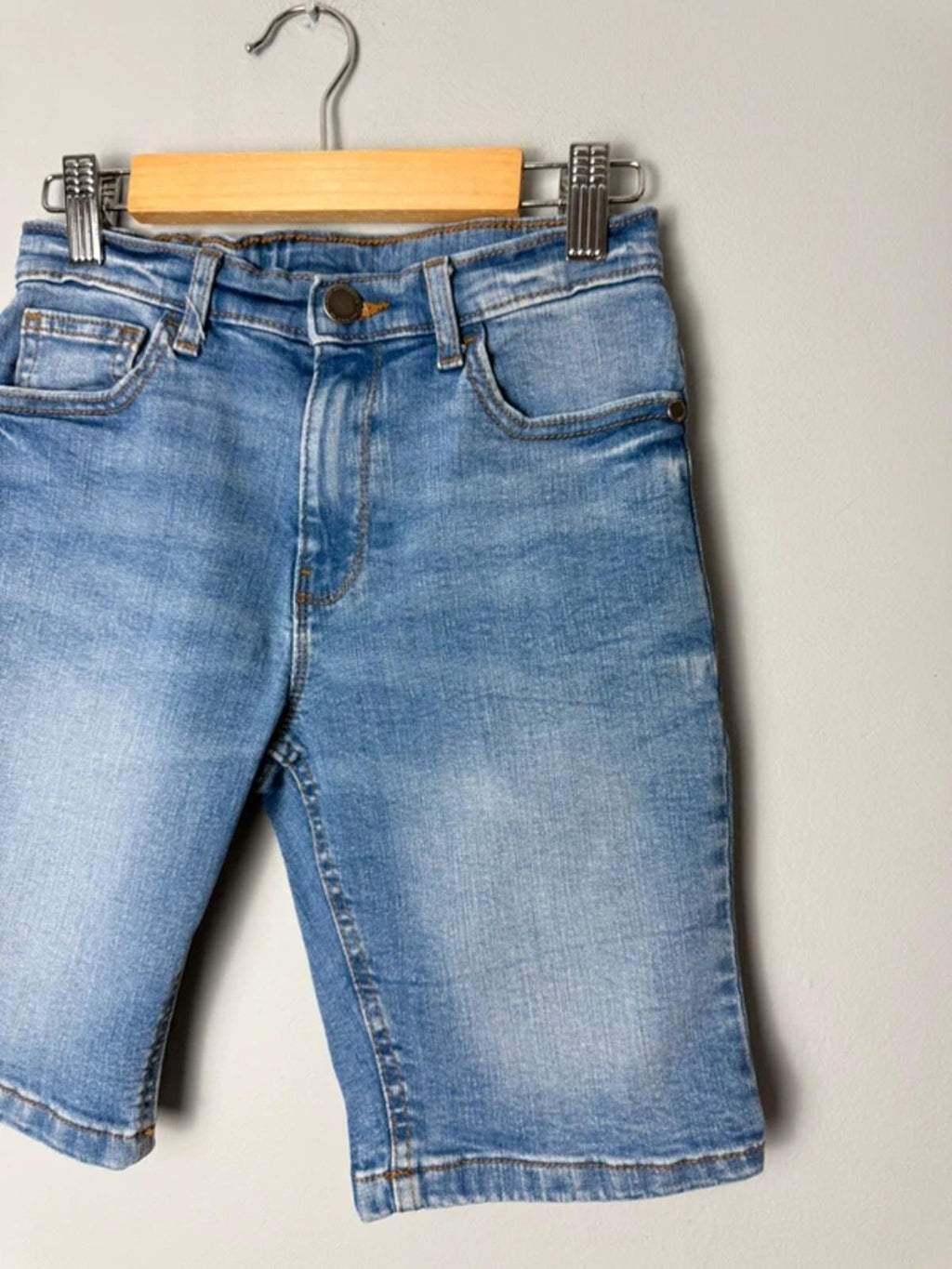 NEXT Blue Denim Shorts with Elasticated Waist - Boys 9 Years - Discounted high street clothing for children, ladies and men including everyday wear and seasonal styles. UK online
