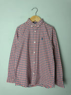 NEXT Blue, White & Red Checked Long Sleeve Button Shirt - Boys 8 Years - Discounted high street clothing for children, ladies and men including everyday wear and seasonal styles. UK online