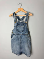 NEXT Denim Dungaree Stonewashed Dress - Girls 4 - 5 Years - Discounted high street clothing for children, ladies and men including everyday wear and seasonal styles. UK online